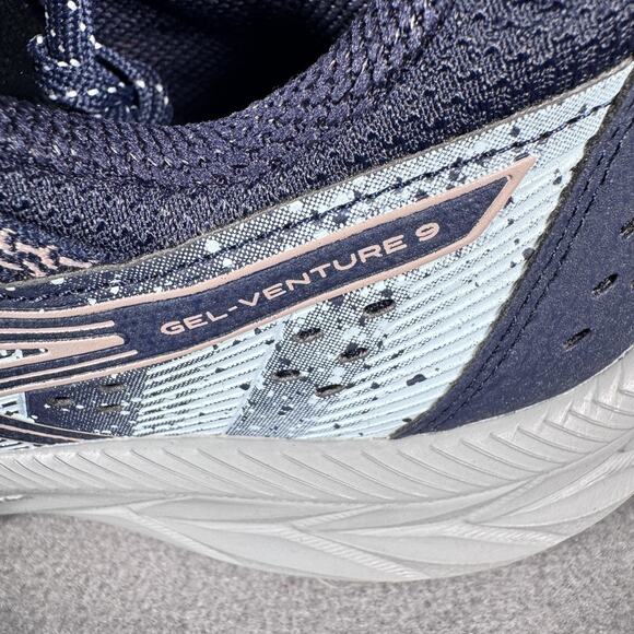 ASICS Gel-Venture 9 Shoes Womens Size 9 Navy Blue Gray Trail Running 1012B313 - Picture 8 of 11